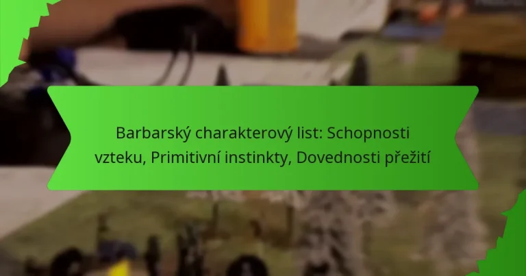 Barbarský charakterový list: Schopnosti vzteku, Primitivní instinkty, Dovednosti přežití