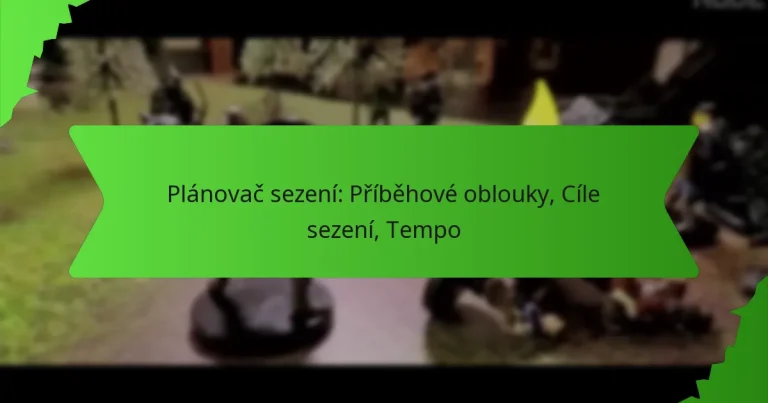 Plánovač sezení: Příběhové oblouky, Cíle sezení, Tempo
