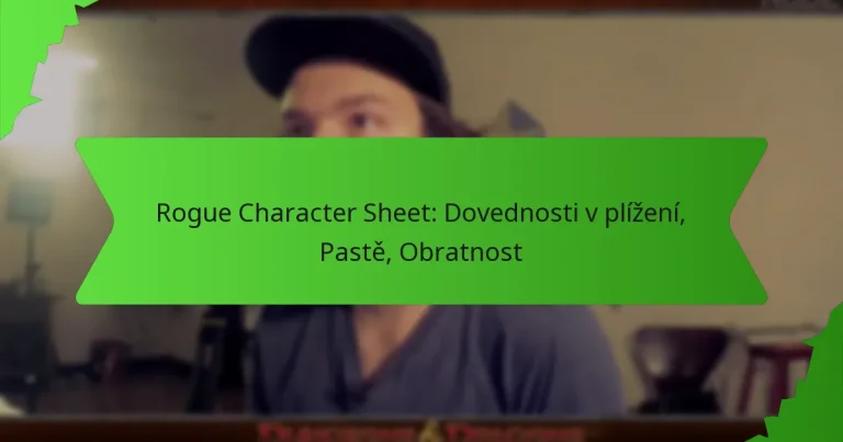 Rogue Character Sheet: Dovednosti v plížení, Pastě, Obratnost