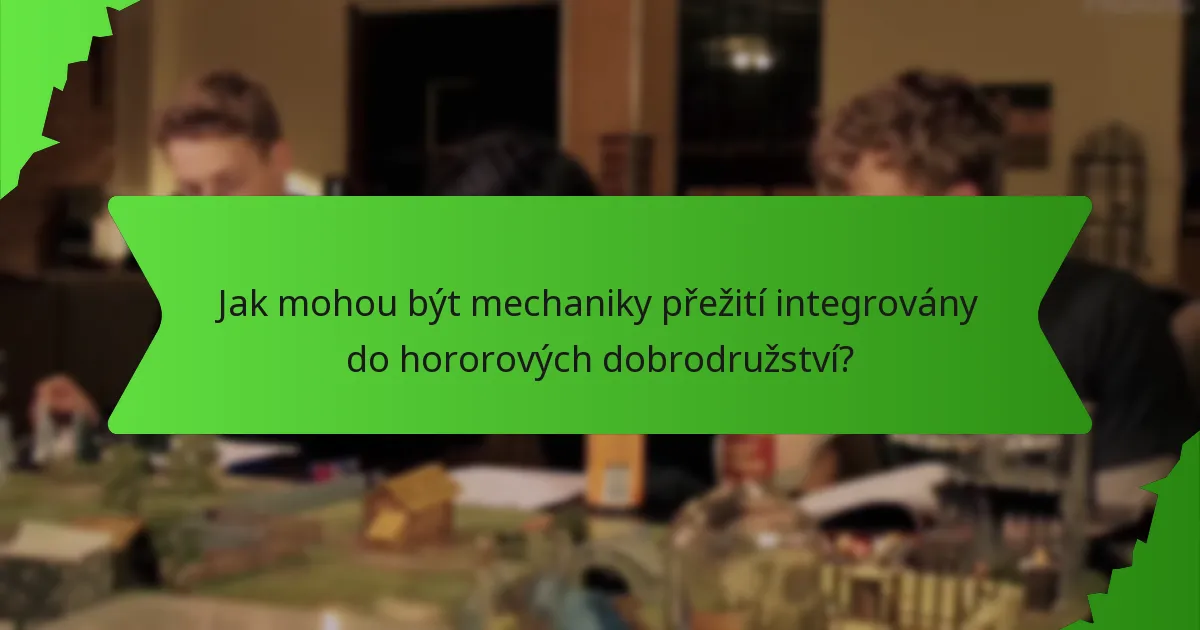 Jak mohou být mechaniky přežití integrovány do hororových dobrodružství?