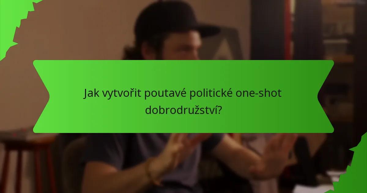 Jak vytvořit poutavé politické one-shot dobrodružství?