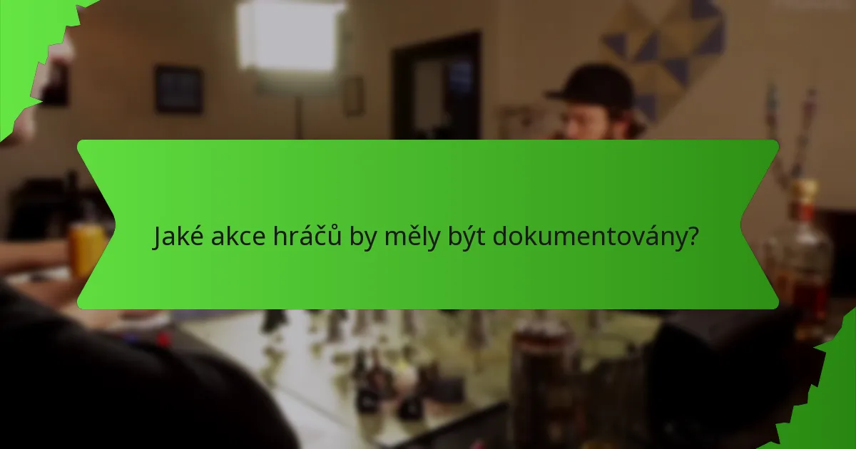 Jaké akce hráčů by měly být dokumentovány?