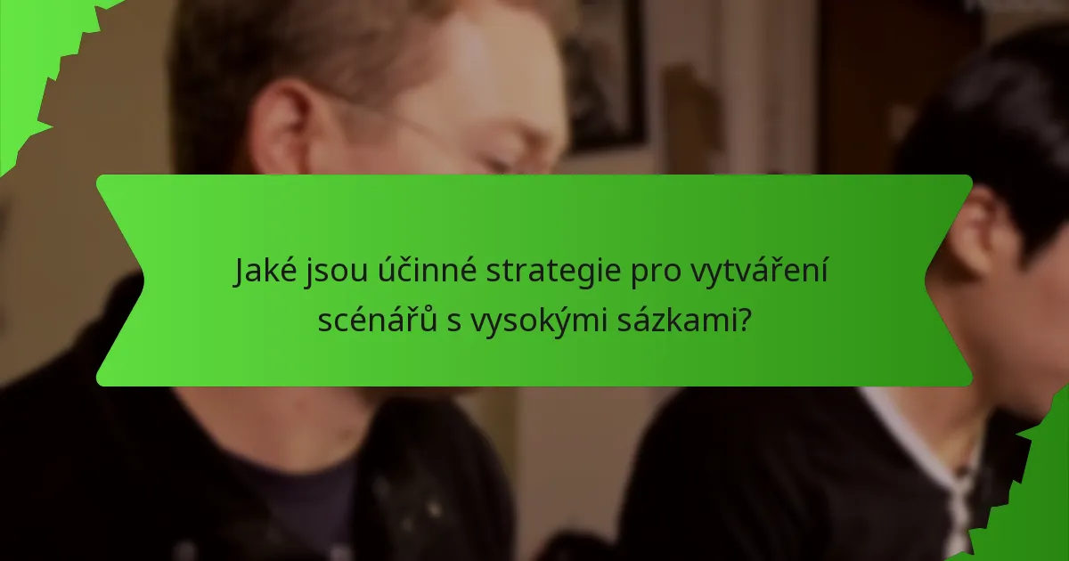 Jaké jsou účinné strategie pro vytváření scénářů s vysokými sázkami?