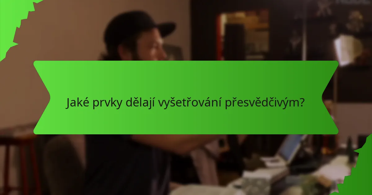 Jaké prvky dělají vyšetřování přesvědčivým?