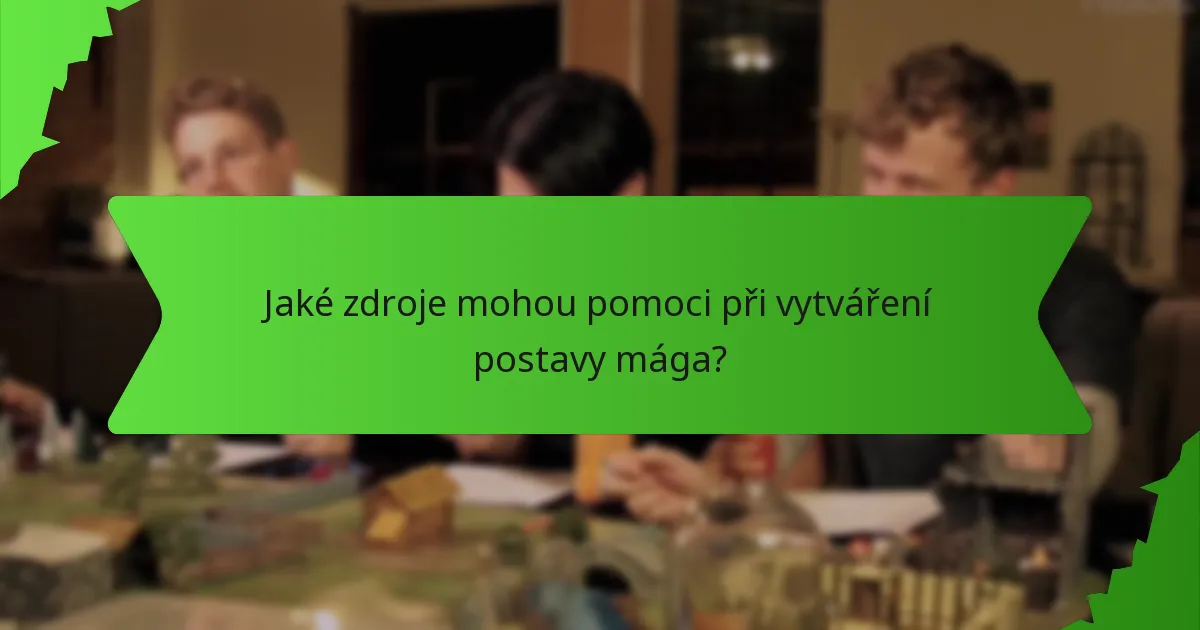 Jaké zdroje mohou pomoci při vytváření postavy mága?